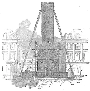 Scaffolding Prints: Scaffolding for sawing the base of the column in the Place Vendome