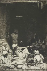 Weighing Prints: The scales, 1921. Creator: Ernest Stephen Lumsden