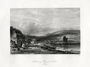 Scalloway Bay and castle, Zetland, 19th century. Artist: J Horsburgh