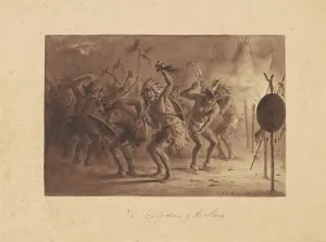 Headdresses Prints: The Scalp-Dance of the Sioux, c. 1842. Creator: Felix Octavius Carr Darley