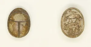 Soapstone Gallery: Scarab: Animal Motifs (Bird, Antelope, Hippopotamus), Egypt, New Kingdom, Dynasties 19-20