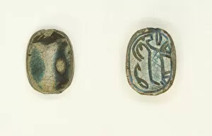Soapstone Gallery: Scarab: Antelope with Foliage Motif, Egypt, Second Intermediate Period