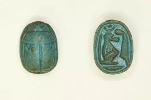 Scarab: Baboon with Ma at Feather, Egypt, New Kingdom