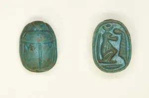 Scarab Prints: Scarab: Baboon with Ma at Feather, Egypt, New Kingdom