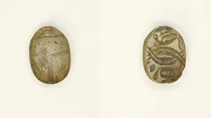 16th Century Bc Prints: Scarab: Cobras Addorsed and Linked, Egypt, Second Intermediate Period