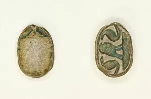 Confrontation Gallery: Scarab: Confronted Cobras with Falcon, Egypt, Second Intermediate Period, Dynasty 15