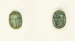 Scarab: Criosphinx and Ma at with Name of Amun-Ra, Egypt, New Kingdom-Late Period