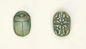 Soapstone Gallery: Scarab: Cross Pattern, Egypt, New Kingdom, Dynasty 18 (about 1550-1295 BCE)