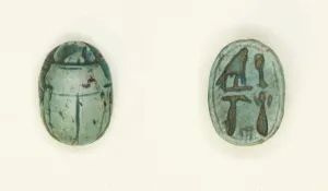 Falcon Collection: Scarab: Falcon and Hieroglyphs, Egypt, New Kingdom-Late Period