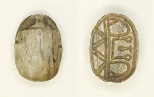 Scarab: Floral Motifs, Hieroglyphs, and Geometric Designs, Egypt Scarab: Floral Motifs, Hieroglyphs, and Geometric Designs, Egypt