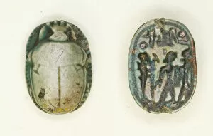 Scarab: The God Ptah with a Standing King and the Name of Usermaatra Setepenra