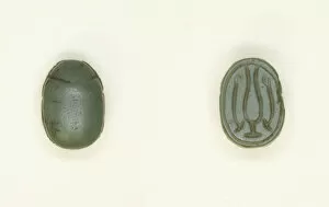 Sceptre Gallery: Scarab: Hieroglyphs (Hs-vessel and wAs-Scepters), Egypt, New Kingdom, Dynasty 18 (?)