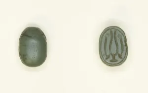Sceptre Gallery: Scarab: Hieroglyphs (Hs-vessel and wAs-Scepters), Egypt, New Kingdom, Dynasty 18 (?)