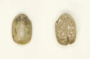 12th Dynasty Prints: Scarab: Hieroglyphs (nsw-bity, Dd, anx, nb), Egypt, Middle Kingdom, Dynasties 12-14