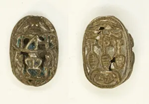 14th Century Bc Prints: Scarab: Hieroglyphs (wedjat-eye, nefer-signs, nbw-sign), Egypt, New Kingdom, Dynasty 18