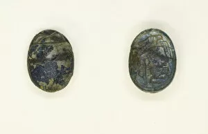 Falcon Collection: Scarab: Hovering Falcon over Name of God Amun, Egypt, New Kingdom, Dynasties 18-20
