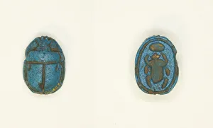 Faience Prints: Scarab: Scarab Beetle with Sun Disc, Egypt, Second Intermediate Period