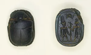16th Century Bc Prints: Scarab: Two Standing Deities, Egypt, New Kingdom, Dynasties 18-20 (about 1550-1069 BCE)