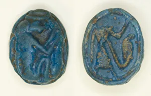 Scaraboid: Thoth as a Baboon with Lunar Crescent, Egypt, New Kingdom, Dynasties 19-20