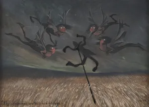 The scarecrow and the four winds, 1906. Creator: Arosenius, Ivar (1878-1909) The scarecrow and the four winds, 1906. Creator: Arosenius, Ivar (1878-1909)