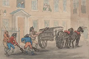 Sweeping Prints: Scavengers Cart, 1788. 1788. Creator: Thomas Rowlandson