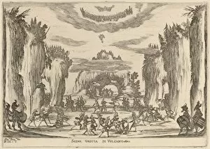 Vulcan Gallery: Scena Grotto d Vulcano, 1637. Creator: Stefano della Bella