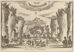 Vulcan Prints: Scena Grotto d Vulcano, 1637. Creator: Stefano della Bella