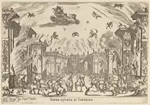 Centaur Gallery: Scena Quinta di Inferno, 1637. Creator: Stefano della Bella