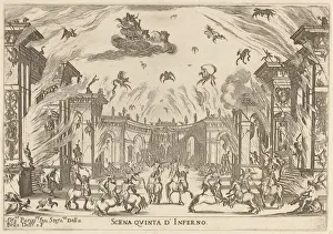 Centaurs Prints: Scena Quinta di Inferno, 1637. Creator: Stefano della Bella
