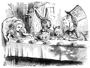 Scene from Alices Adventures in Wonderland by Lewis Carroll, 1865. Artist: John Tenniel