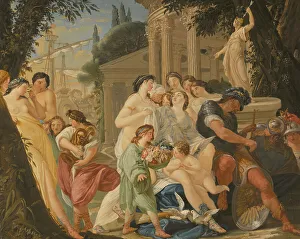 Fruit Basket Prints: Scene from Antiquity, 1746. Creator: Johan Frederik Horling