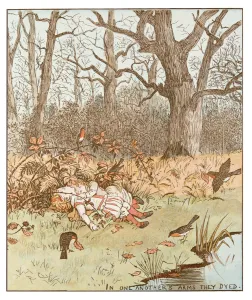 Burying Prints: Scene from The Babes in the Wood, 1878. Artist: Randolph Caldecott
