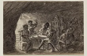 Caves Prints: Scene with Bandit, between late 18th and mid-19th century. Creator: Hippolyte Lecomte
