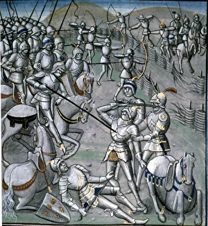Arrow Prints: Scene of the Battle of Poitiers (732), with Carlos Martel winner of the Arabs