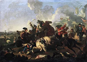 Schwedish Army Collection: Scene from the battle of Poltava. Artist: Kotzebue, Alexander von (1815-1889)