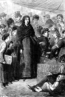 Scene on the Boulevard Montmartre, Paris: Une Folle, 1871. Creator: Unknown