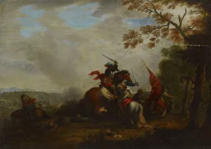 Philips Wouwerman Prints: Scene from a cavalry battle, c1640-1660. Creator: Philip Wouverman