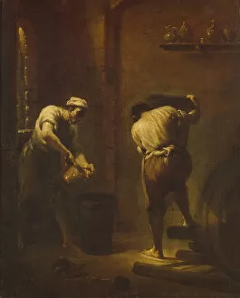 Weekday Gallery: Scene in the Cellar, ca 1710-1715. Creator: Crespi, Giuseppe Maria (1665-1747)
