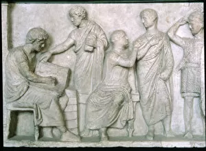 Census Gallery: Scene of a census, relief on the altar of Domitius Aenobarbus