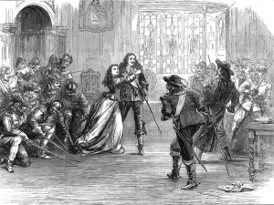 Henriette Marie De Bourbon Prints: Scene from Charles I. at the Lyceum Theatre, 1872. Creator: Unknown