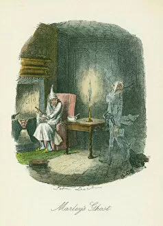 Candles Gallery: Scene from A Christmas Carol by Charles Dickens, 1843. Artist: John Leech