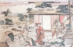 Engawa Prints: Scene from Chushingura, Act 7, 1806. Creator: Hokusai