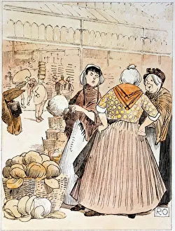Covent Garden Market Gallery: Scene at Covent Garden fruit and vegetable market, London, early 20th century