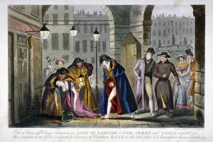Tuberculosis Prints: Scene in Covent Garden, Westminster, London, 1830. Artist: Isaac Robert Cruikshank