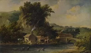 River Dove Gallery: Scene in Dovedale, Derbyshire, 1836, (1938). Artist: Alfred Vickers