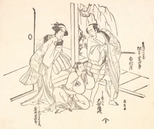 Scene from a Drama: Matsumoto Koshiro I and Two Other Actors. Creator: Ranshu Scene from a Drama: Matsumoto Koshiro I and Two Other Actors. Creator: Ranshu