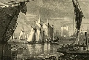 'Scene on the East River', 1874. Creator: Harry Fenn 'Scene on the East River', 1874. Creator: Harry Fenn