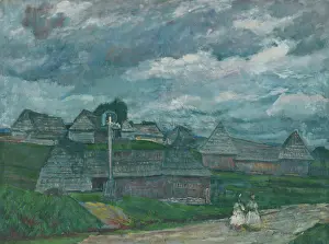 Stormclouds Prints: Scene in Eastern Slovakia, c1928. Creator: Antonin Hudecek