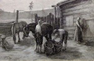 Nasjonalmuseet Prints: Scene from Edvard Storm's Dolevisor, Before 1898. Creator: Kristen Holbo