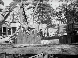 Central Park Prints: Scene of explosion - Central Park, between c1910 and c1915. Creator: Bain News Service